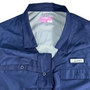 Habit Womens Peacoat Navy Fishing Shirt 2XL Long Sleeve UV Protection TS1465
